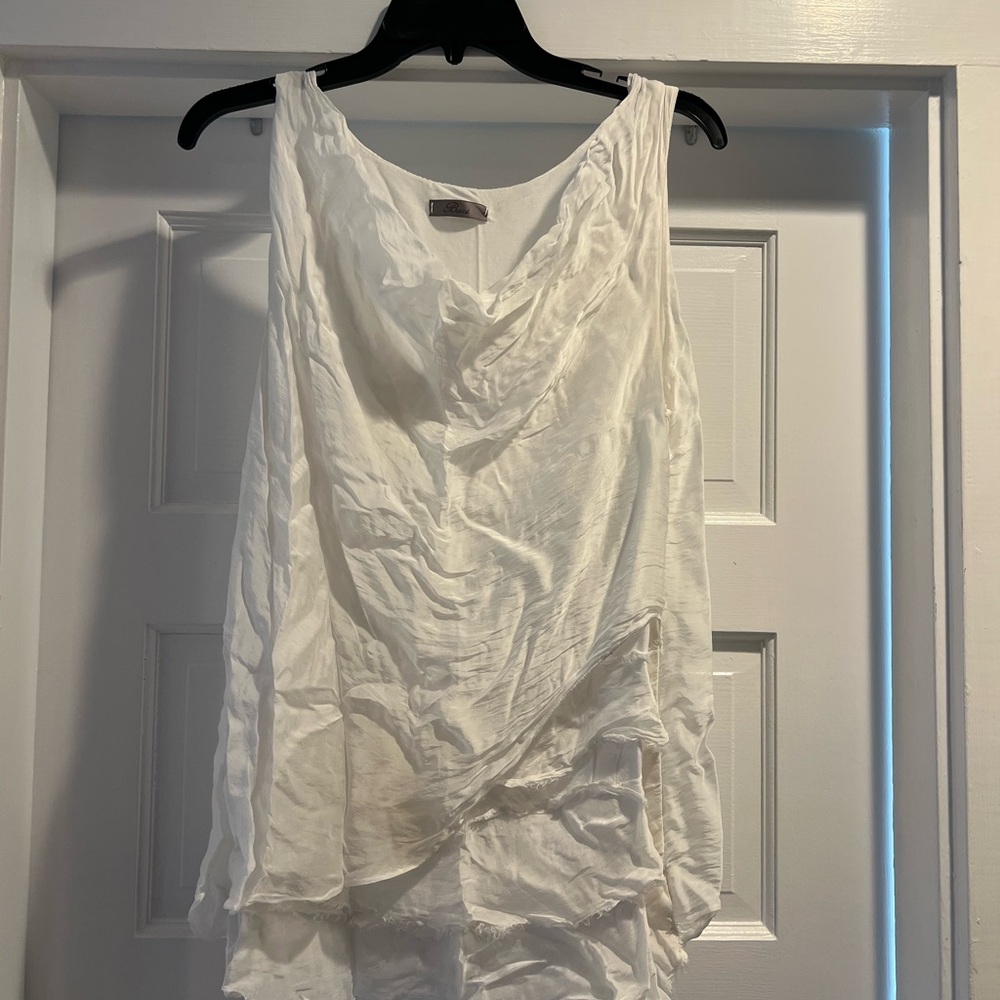 Chic White Layered Tank Top